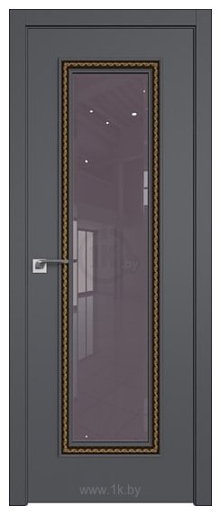 Фотографии ProfilDoors 61SMK (серый матовый, стекло кварц, золотая патина)