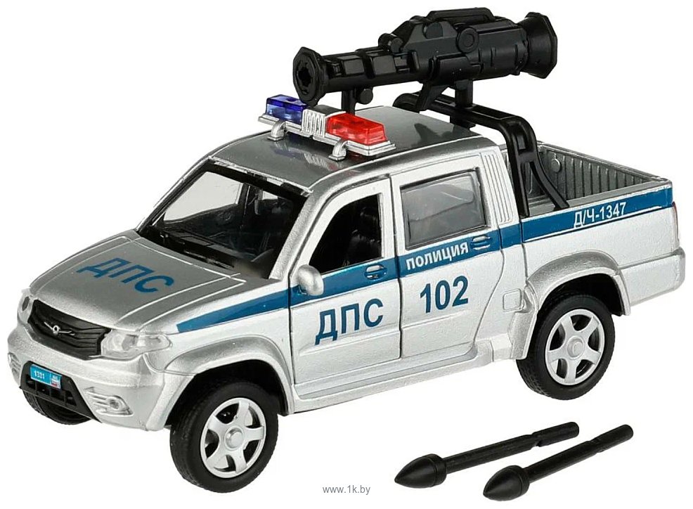 Фотографии Технопарк UAZ Pickup Полиция с пушкой PICKUP-12POL-CANSR