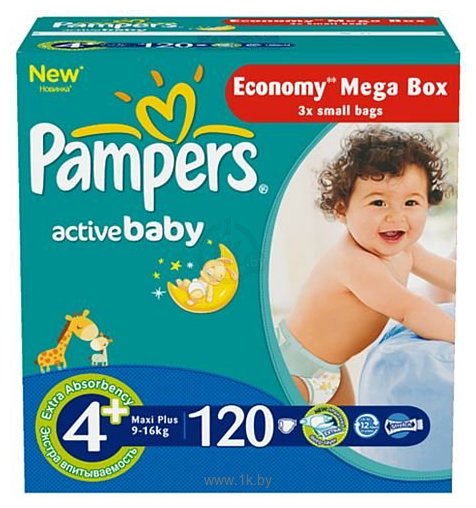 Фотографии Pampers Active Baby 4 Maxi Plus (120шт)