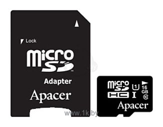 Фотографии Apacer microSDHC Card Class 10 UHS-I U1 16GB + SD adapter