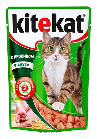 Фотографии Kitekat Сочные кусочки. С кроликом в соусе (0.085 кг) 1 шт.