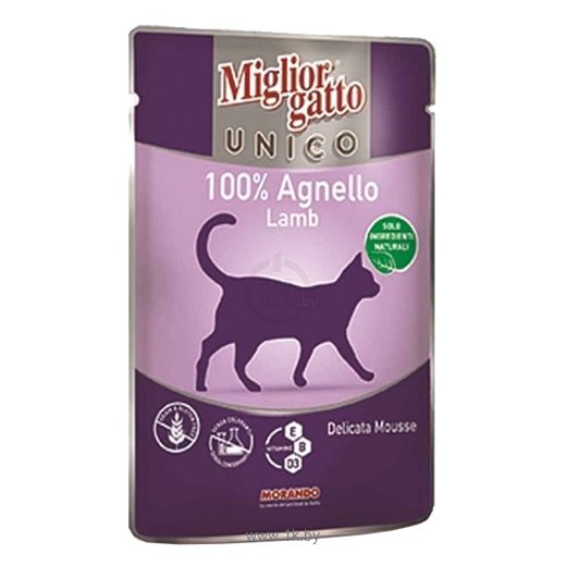 Фотографии Miglior (0.085 кг) 1 шт. Gatto UNICO 100% Lamb