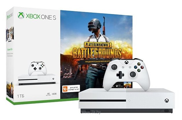 Фотографии Microsoft Xbox One S 1 ТБ с двумя геймпадами