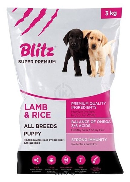 Фотографии Blitz Puppy Lamb & Rice All Breeds dry (3 кг)