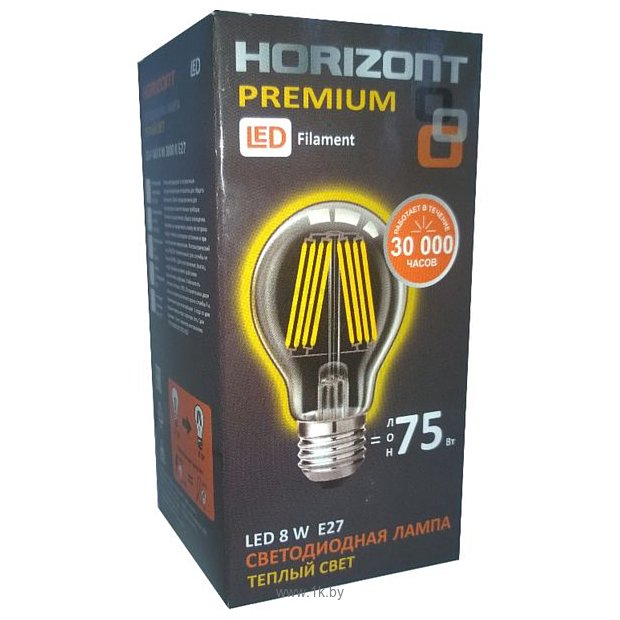 Фотографии Horizont LED-F A60 8W 3000K E27