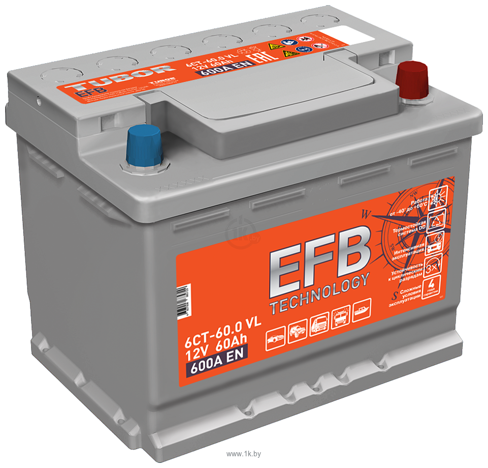 Фотографии Tubor EFB R+ (60Ah)