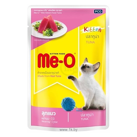 Фотографии Me-O (0.08 кг) 12 шт. Пауч для котят - Тунец в желе