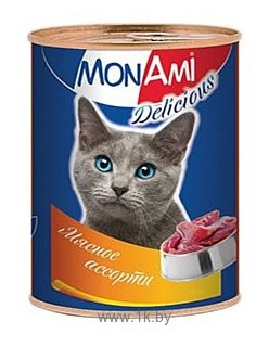 Фотографии MonAmi Delicious консервы для кошек Мясное ассорти (0.35 кг) 1 шт.