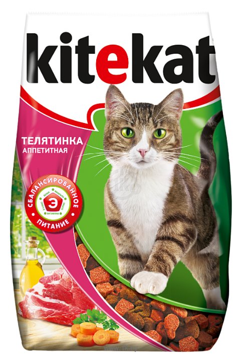 Фотографии Kitekat Сухой корм Телятинка Аппетитная (1.9 кг)