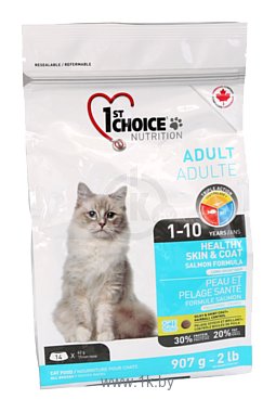 Фотографии 1st Choice (0.907 кг) HEALTHY SKIN and COAT for ADULT CATS