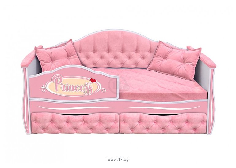 Фотографии Настоящая мебель Иллюзия 180x80 (вельвет, розовый)