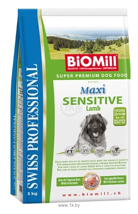Фотографии Biomill Swiss Professional Maxi Sensitive Lamb (3 кг)