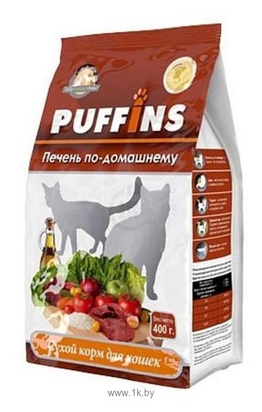 Фотографии Puffins (0.4 кг) Сухой корм для кошек Печень по-домашнему