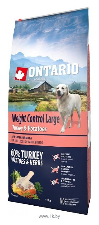 Фотографии Ontario (12 кг) Weight Control Large Turkey & Potatoes