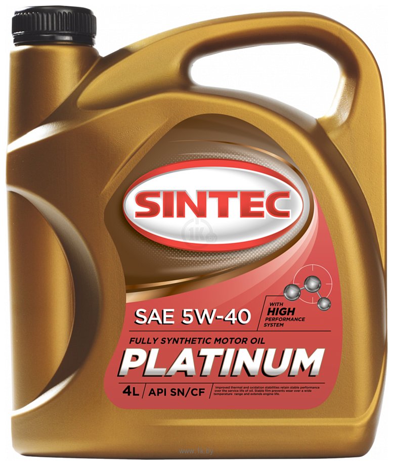 Фотографии Sintec Platinum 5W-40 API SN/CF 4л