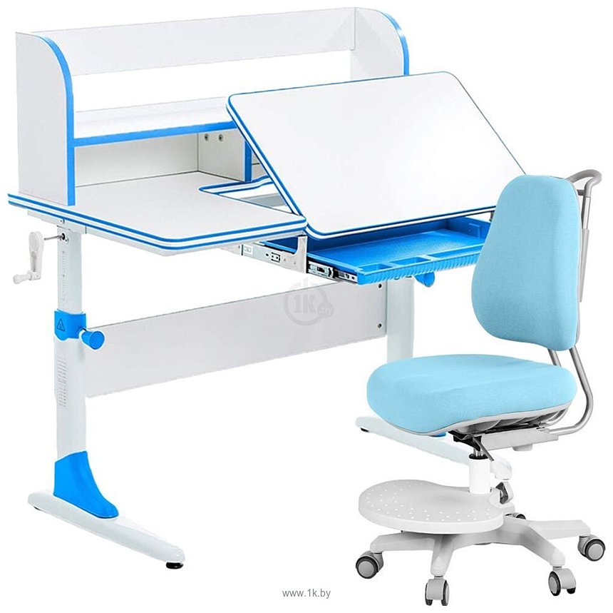 Фотографии Anatomica Study-100 Lux + органайзер со светло-голубым креслом Ragenta (белый/голубой)