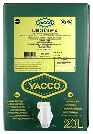 Фотографии Yacco Lube DE 5W-30 20л