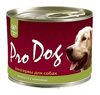 Фотографии Pro Dog Для собак ягненок с морковью консервы (0.2 кг) 1 шт.