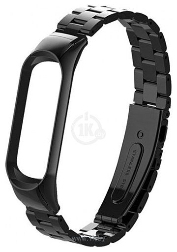 Фотографии Bingo металлический, блочное плетение для Xiaomi Mi Band 5/6 (черный)