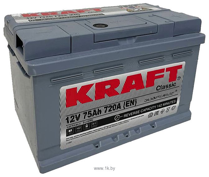 Фотографии KRAFT Classic 75 R+ низк. (75Ah)