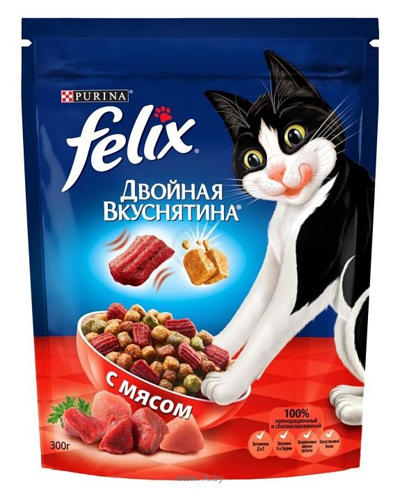 Фотографии Felix (0.3 кг) Сухой корм Двойная вкуснятина с Мясом