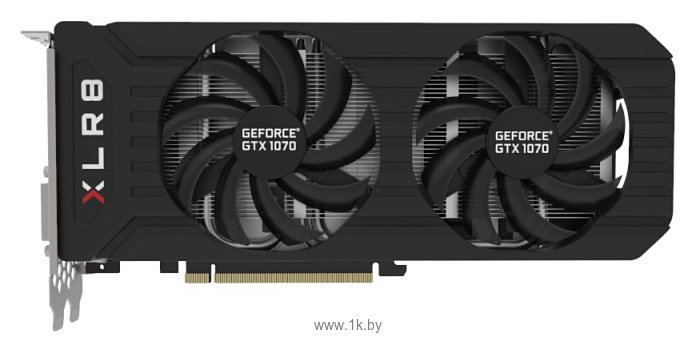 Фотографии PNY GeForce GTX 1070 1518Mhz PCI-E 3.0 8192Mb 8000Mhz 256 bit DVI HDMI HDCP XLR8 OC GAMING Twin Fan