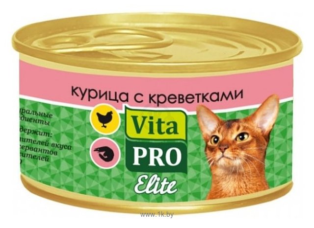 Фотографии Vita PRO Мясные и рыбные волокна Elite для кошек, курица с креветками (0.07 кг) 24 шт.