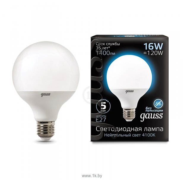 Фотографии Gauss LED G95 16W 4100K E27 105102216