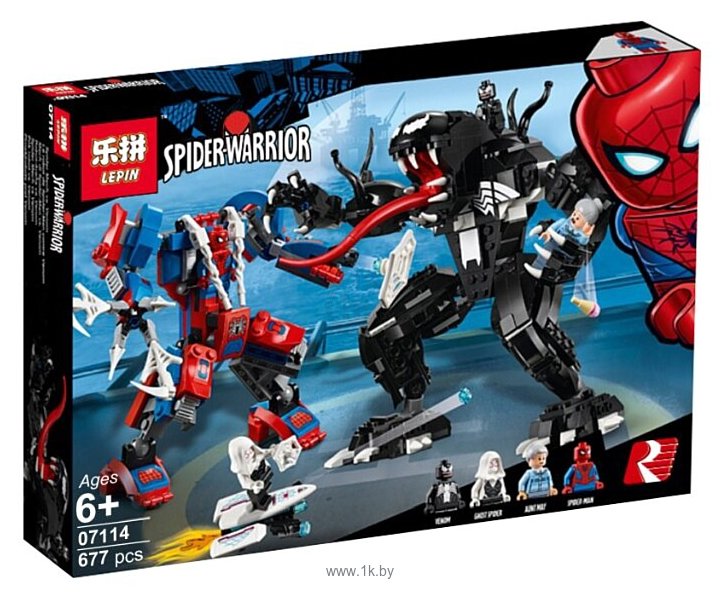 Фотографии Lepin Spider-Warrior 07114 Человек-паук против Венома