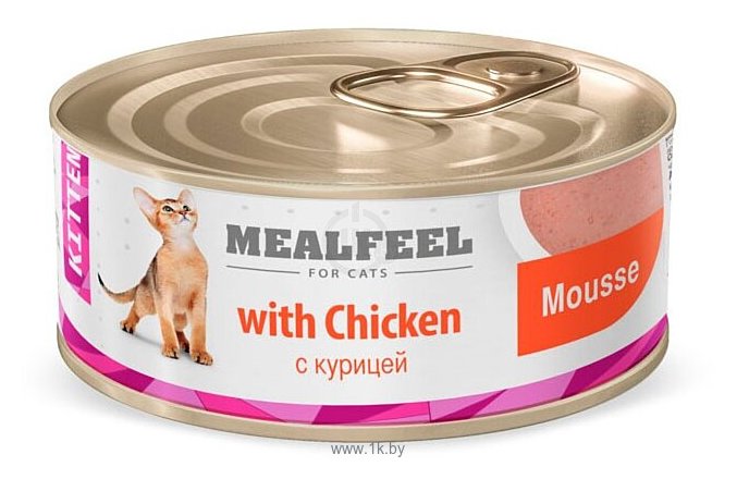 Фотографии MEALFEEL (0.085 кг) 1 шт. Мусс с курицей для котят консервы