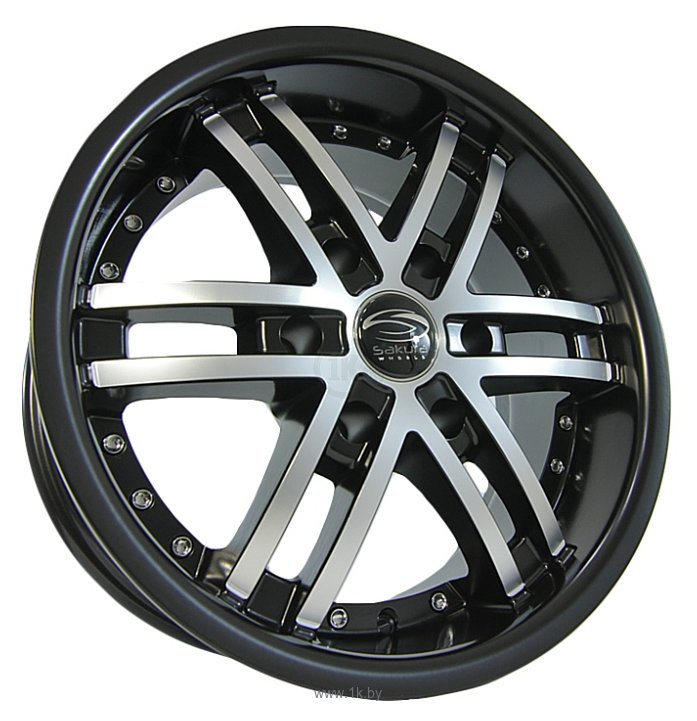 Фотографии Sakura Wheels R5904 8x17/6x114.3 D66.1 ET25 Черный с полировкой