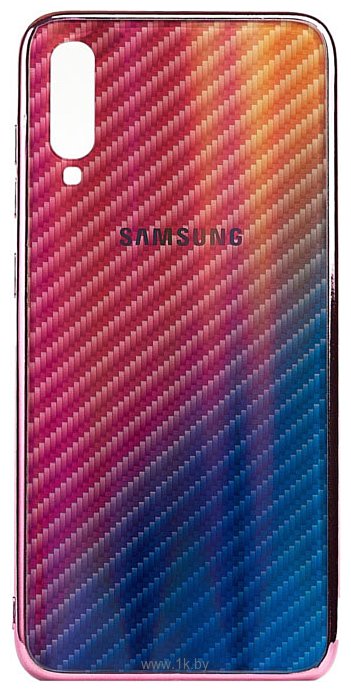 Фотографии EXPERTS Aurora Glass для Samsung Galaxy A40 с LOGO (розовый)