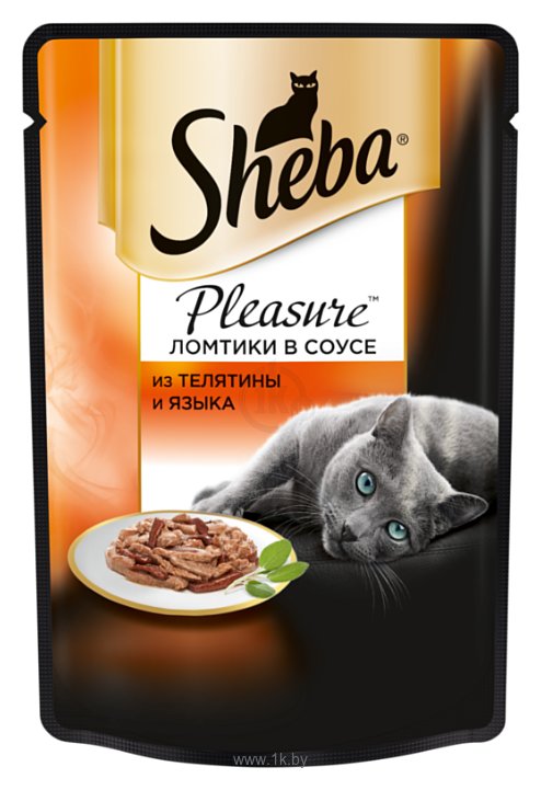 Фотографии Sheba Pleasure ломтики в соусе из телятины и языка (0.085 кг) 1 шт.