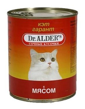 Фотографии Dr. Alder КЭТ ГАРАНТ мясо кусочки в желе Для домашних кошек (0.4 кг) 1 шт.