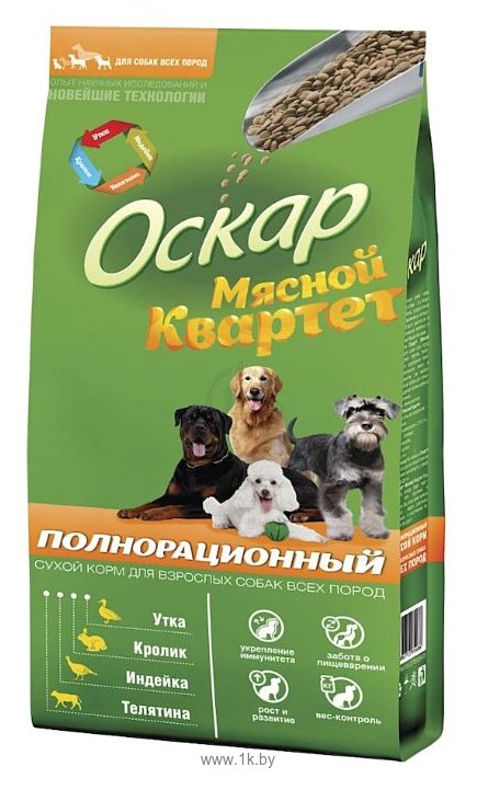 Фотографии Оскар Сухой корм для собак Мясной квартет (13 кг)