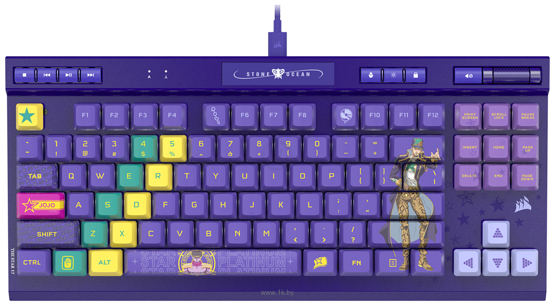 Фотографии Corsair K70 RGB TKL JOJO Stone Ocean Jotaro Edition Cherry MX Red (без кириллицы)