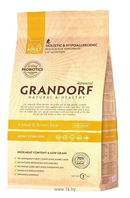 Фотографии Grandorf (0.4 кг) 4 Meat & Brown Rice STERILIZED