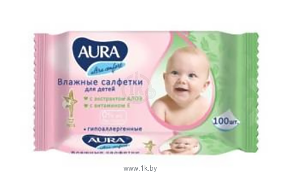 Фотографии AURA ULTRA COMFORT с экстрактом алое и витамином Е, 100 шт