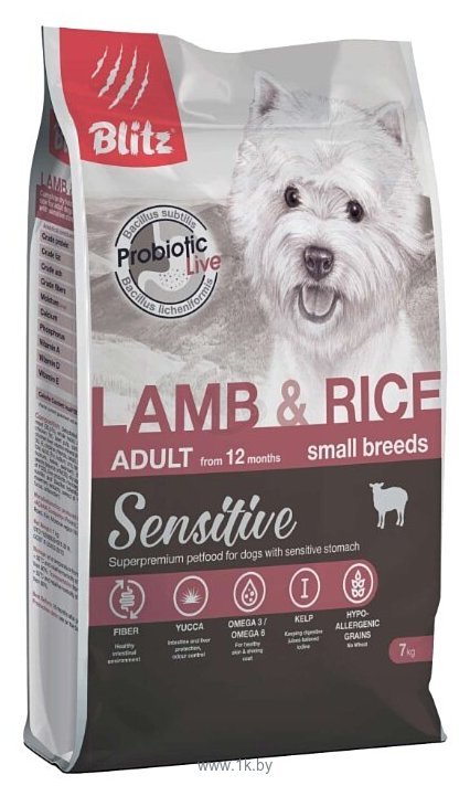 Фотографии Blitz (7 кг) Adult Dog Lamb & Rice Small Breeds dry