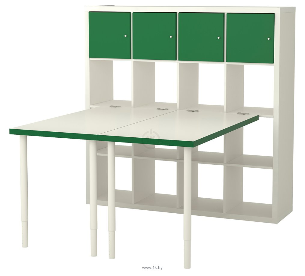 Фотографии Ikea Каллакс (белый/зеленый) (191.230.58)