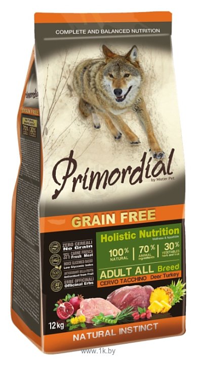 Фотографии Primordial (12 кг) Grain Free Adult All Breed Deer Turkey