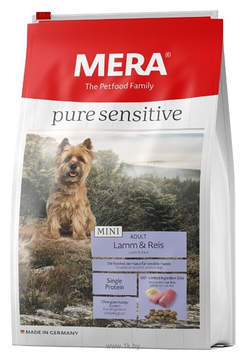 Фотографии Mera (1 кг) Pure Sensitive Mini с ягненком и рисом для взрослых собак