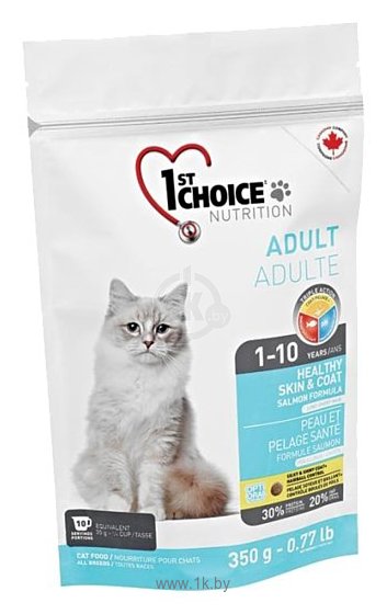 Фотографии 1st Choice (0.35 кг) HEALTHY SKIN and COAT for ADULT CATS