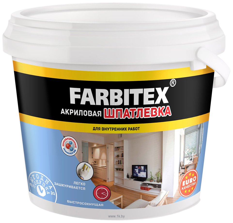 Фотографии Farbitex акриловая для внутренних работ (3.5 кг)