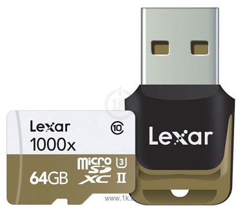 Фотографии Lexar microSDXC UHS-II 64GB + кардридер [LSDMI64GCBNL1000R]