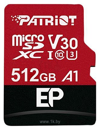 Фотографии Patriot microSDXC EP Series PEF512GEP31MCX 512GB (с адаптером)