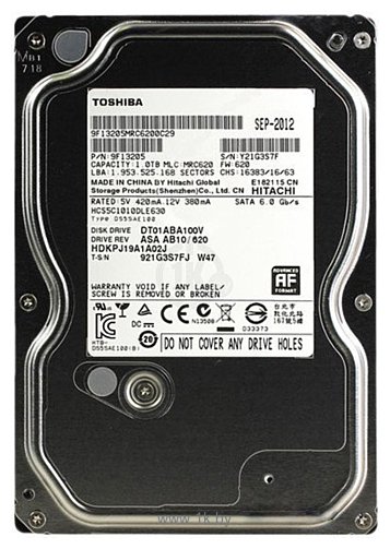 Фотографии Toshiba DT01ABA V 1TB DT01ABA100V