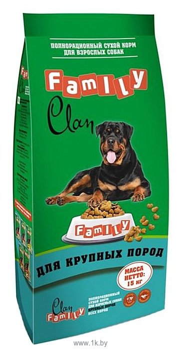 Фотографии CLAN Family Сухой корм для взрослых собак крупных пород с курицей