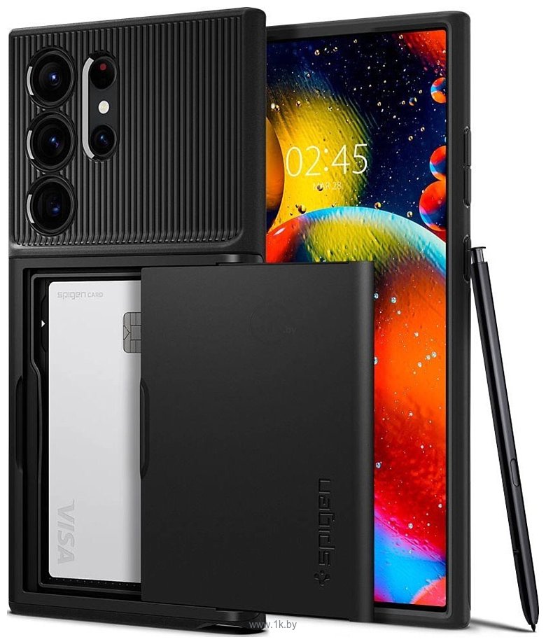 Фотографии Spigen Slim Armor CS для Galaxy S23 Ultra ACS05628 (черный)