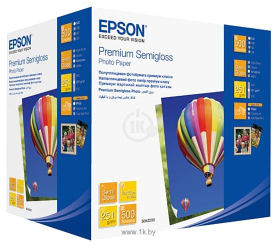 Фотографии Epson Premium Semigloss Photo Paper 10x15 500 листов (C13S042200)